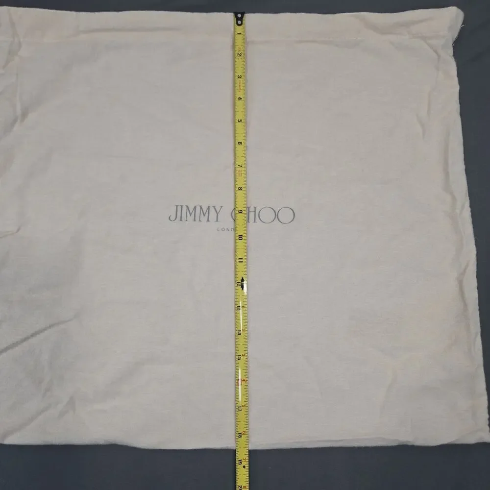 Jimmy Choo Dust Bag Beige Cotton Drawstring Large Storage Pouch 19x20 Italy